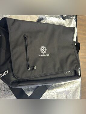Oakley Black Steel Club Messenger Bag with Shoulder Strap